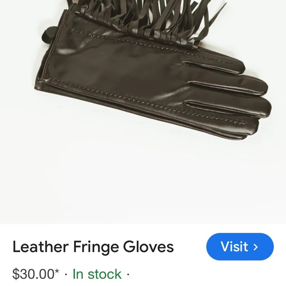 100% leather black gloves with fringes! Size 7 - Picture 13 of 15